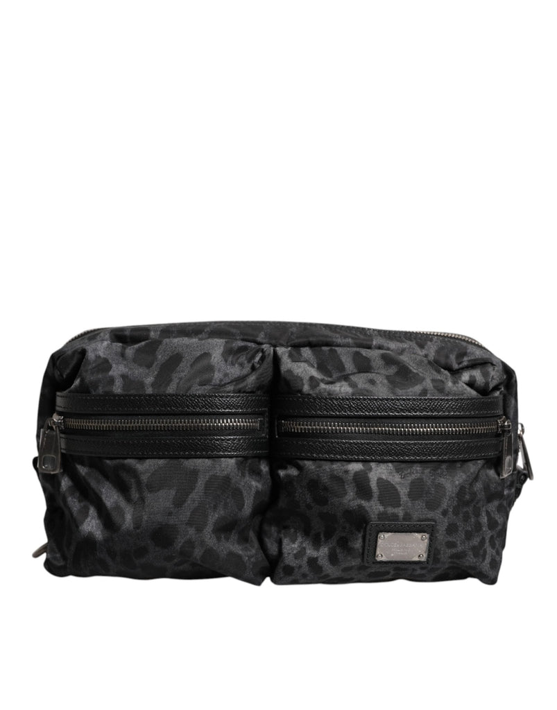 Dolce & Gabbana Black Gray Leopard DG Logo Belt Waist Fanny Pack Bag - Beyzy Store - Dolce & Gabbana