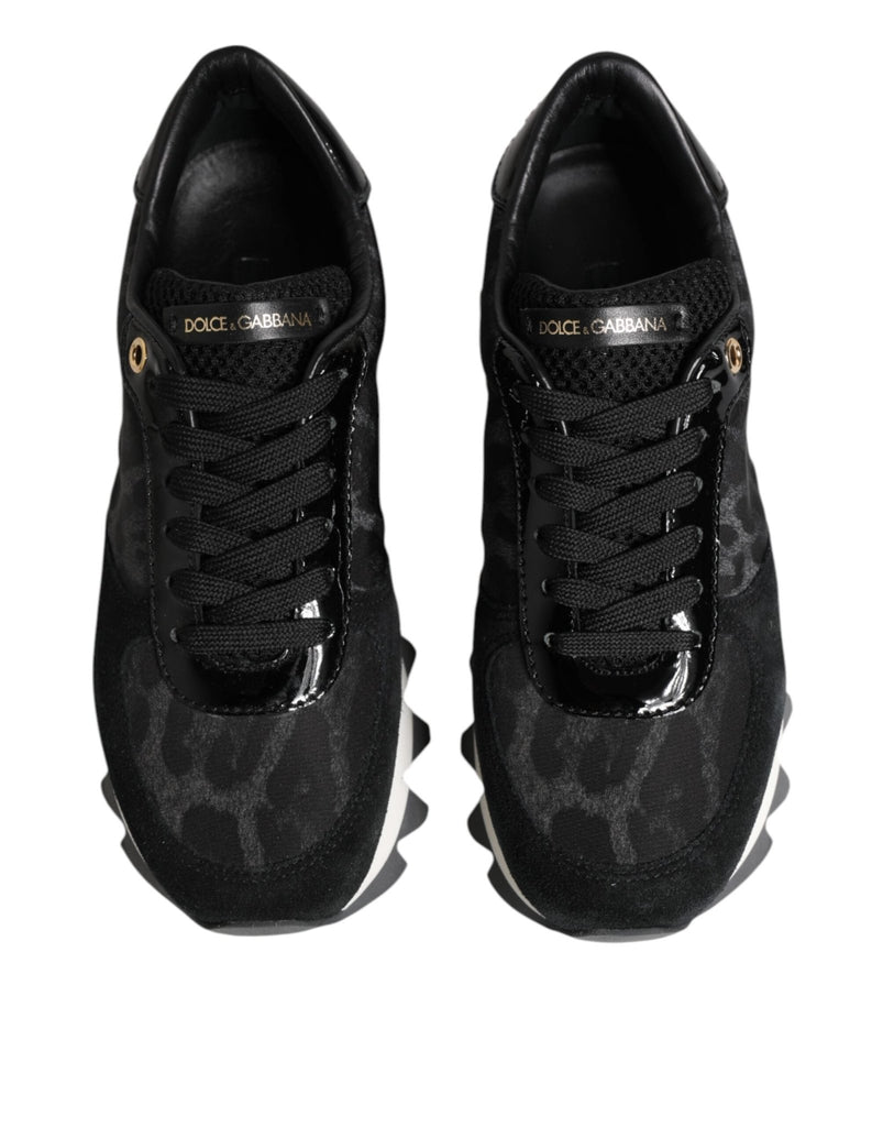 Dolce & Gabbana Black Gray Leopard Low Top Sneakers Shoes - Beyzy Store - Dolce & Gabbana