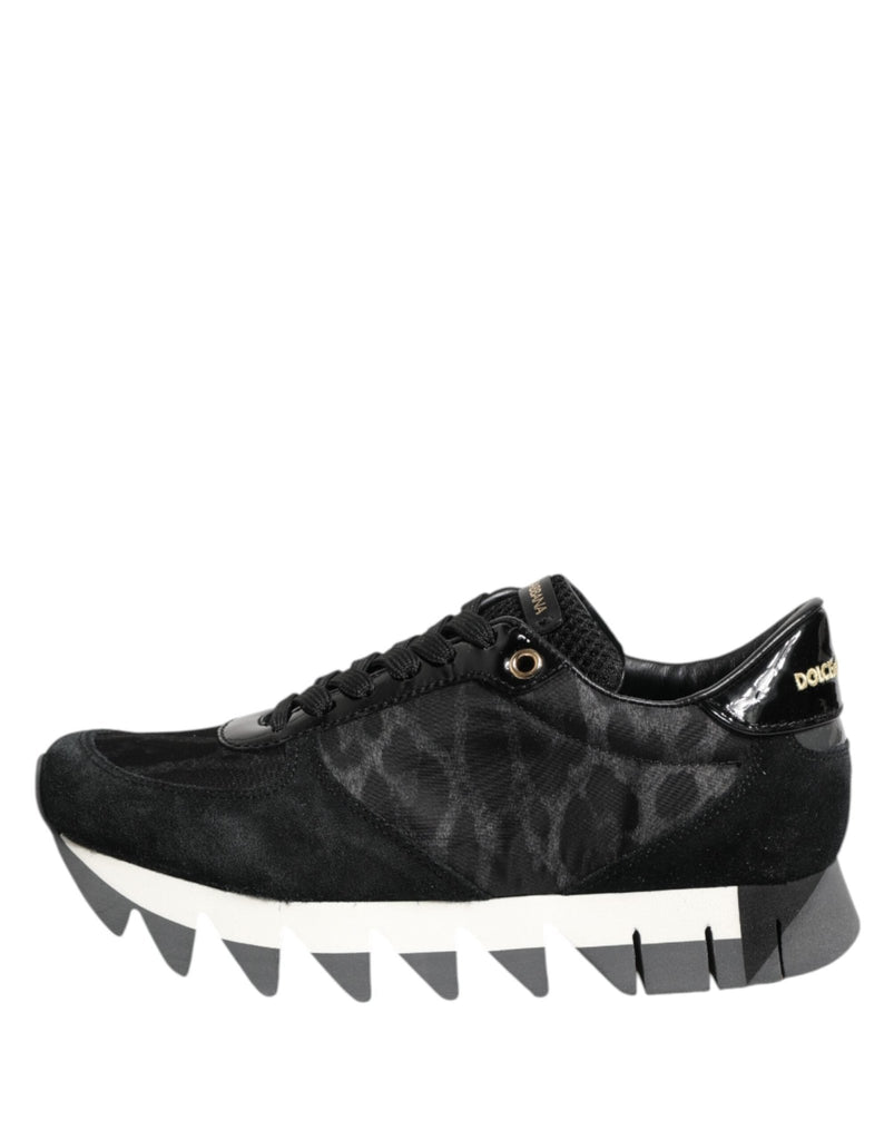Dolce & Gabbana Black Gray Leopard Low Top Sneakers Shoes - Beyzy Store - Dolce & Gabbana