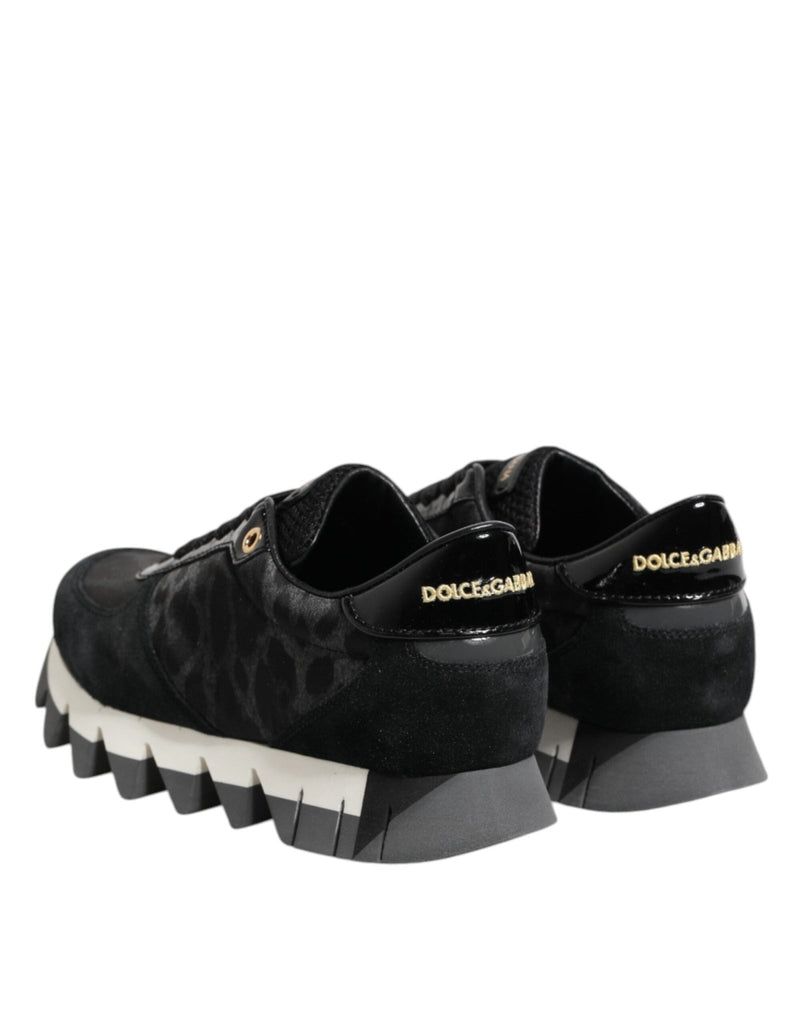 Dolce & Gabbana Black Gray Leopard Low Top Sneakers Shoes - Beyzy Store - Dolce & Gabbana