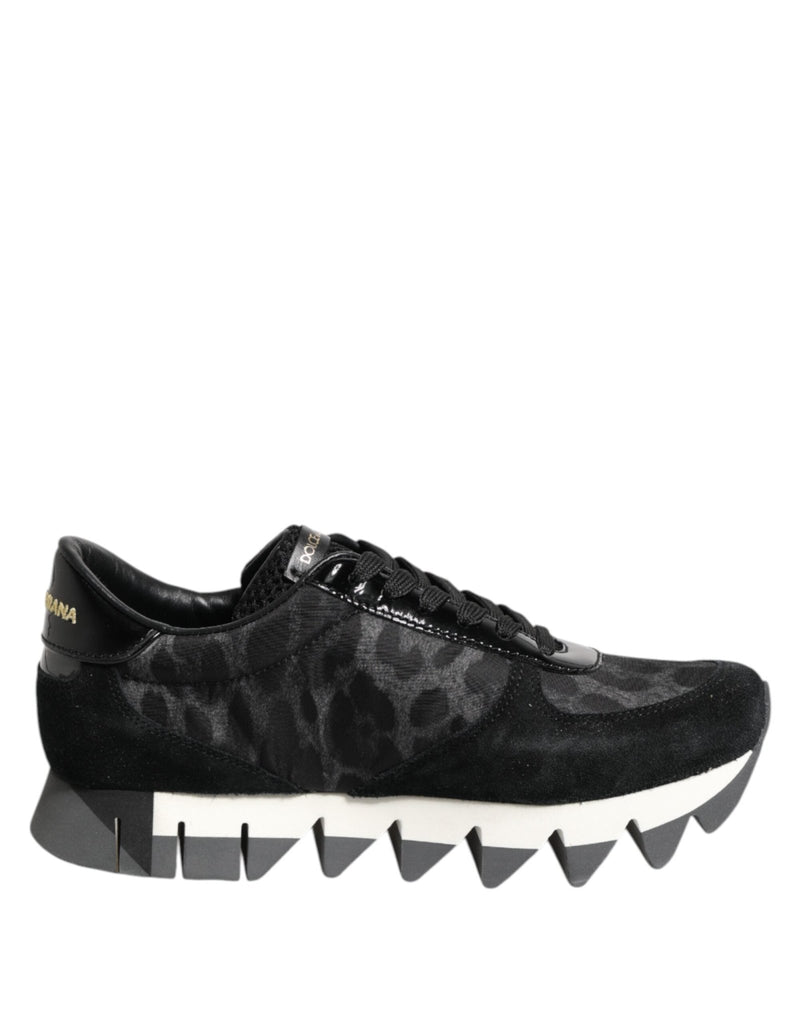 Dolce & Gabbana Black Gray Leopard Low Top Sneakers Shoes - Beyzy Store - Dolce & Gabbana
