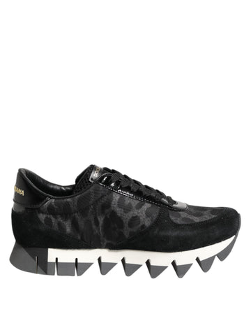 Dolce & Gabbana Black Gray Leopard Low Top Sneakers Shoes - Beyzy Store - Dolce & Gabbana