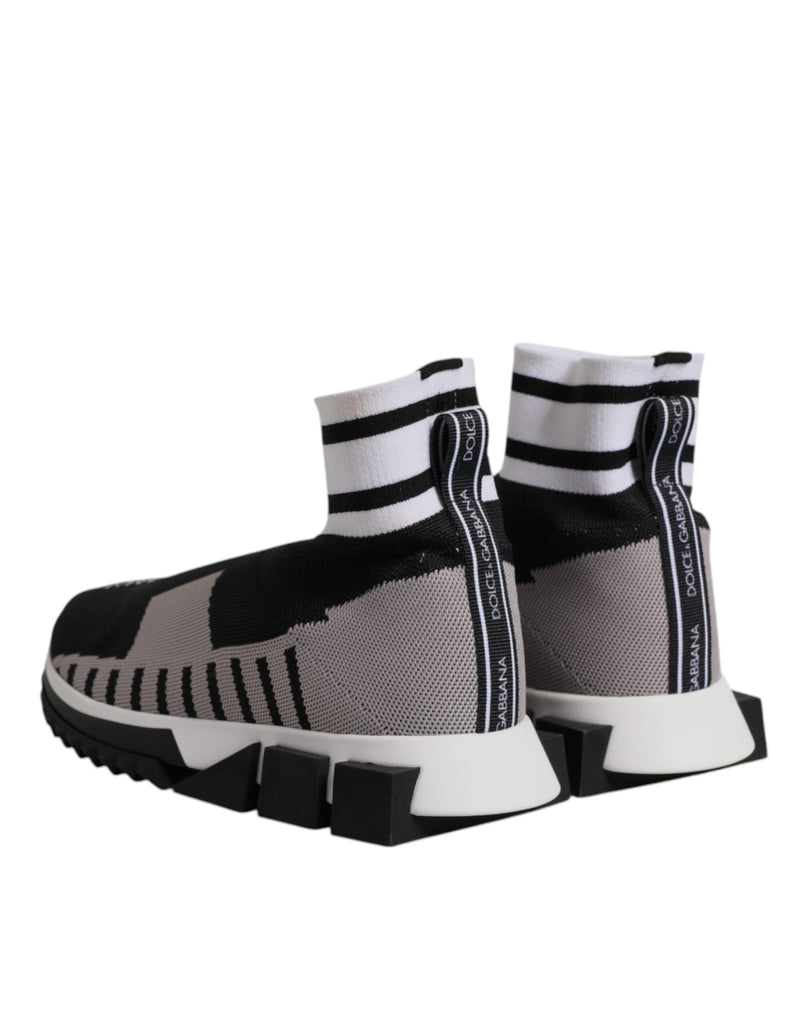 Dolce & Gabbana Black Gray Sorrento Socks Men Sneakers Shoes - Beyzy Store - Dolce & Gabbana