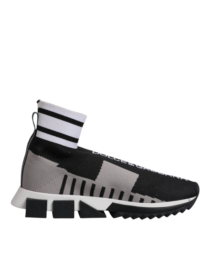 Dolce & Gabbana Black Gray Sorrento Socks Men Sneakers Shoes - Beyzy Store - Dolce & Gabbana