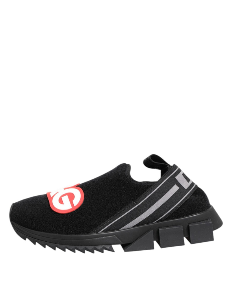 Dolce & Gabbana Black Grey Slip On Sorrento Sneakers Shoes - Beyzy Store - Dolce & Gabbana
