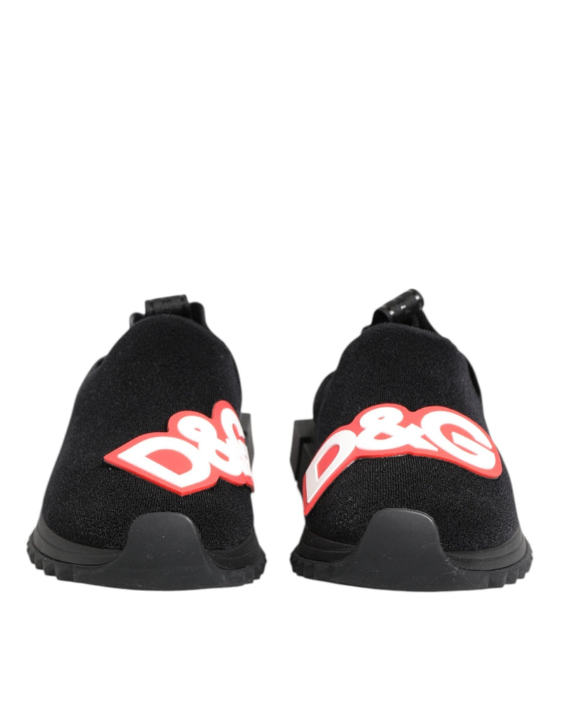 Dolce & Gabbana Black Grey Slip On Sorrento Sneakers Shoes - Beyzy Store - Dolce & Gabbana