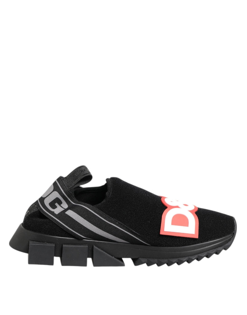 Dolce & Gabbana Black Grey Slip On Sorrento Sneakers Shoes - Beyzy Store - Dolce & Gabbana