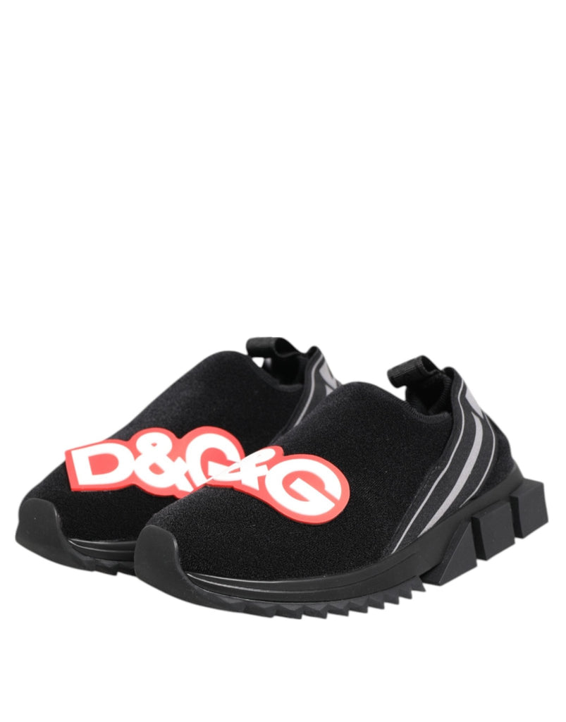 Dolce & Gabbana Black Grey Slip On Sorrento Sneakers Shoes - Beyzy Store - Dolce & Gabbana