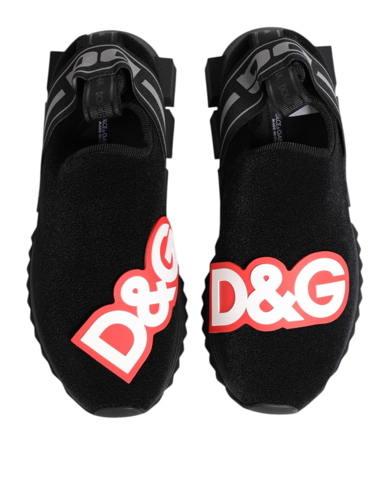 Dolce & Gabbana Black Grey Slip On Sorrento Sneakers Shoes - Beyzy Store - Dolce & Gabbana