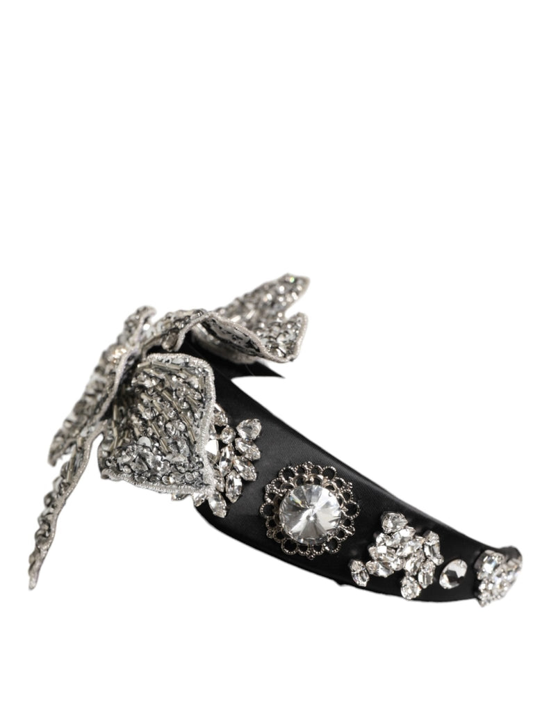 Dolce & Gabbana Black Hair Flower Crystal LIMONI Women Headband Diadem - Beyzy Store - Dolce & Gabbana