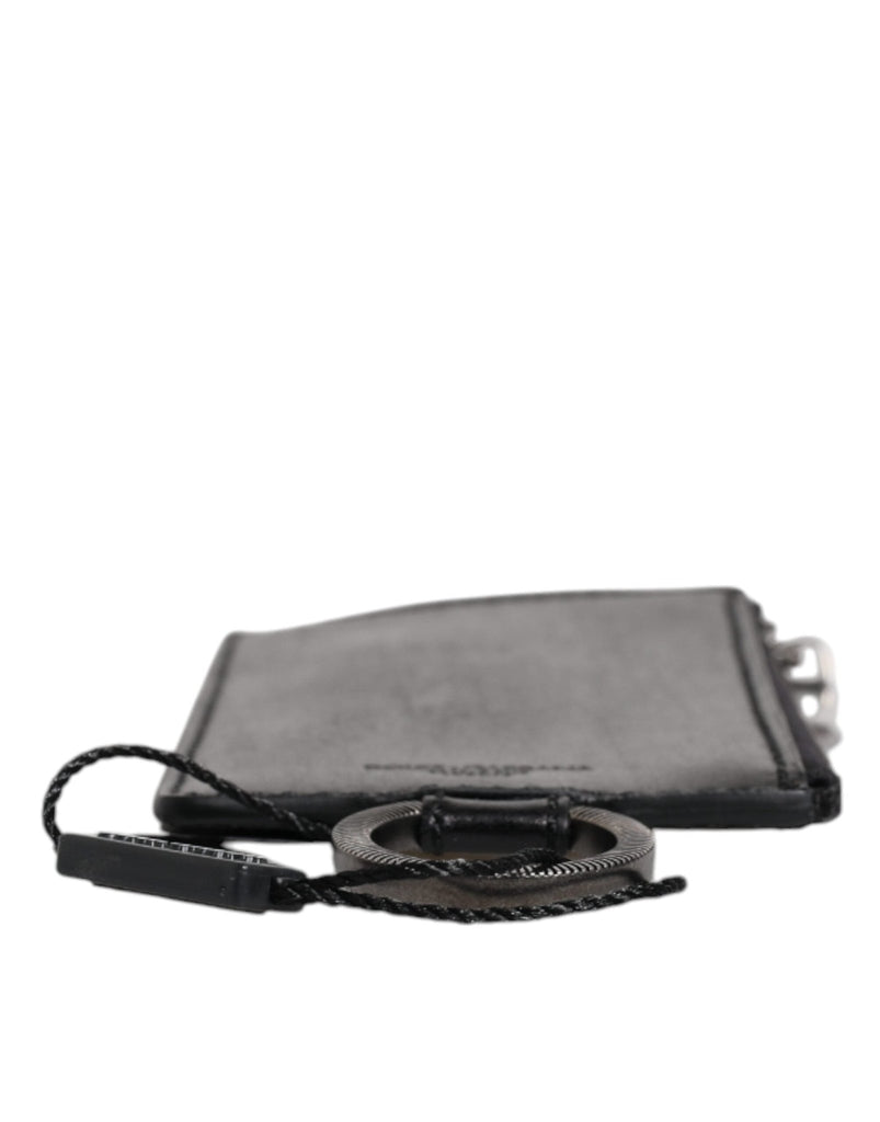 Dolce & Gabbana Black Horse Leather Lanyard Logo Card Holder Wallet - Beyzy Store - Dolce & Gabbana