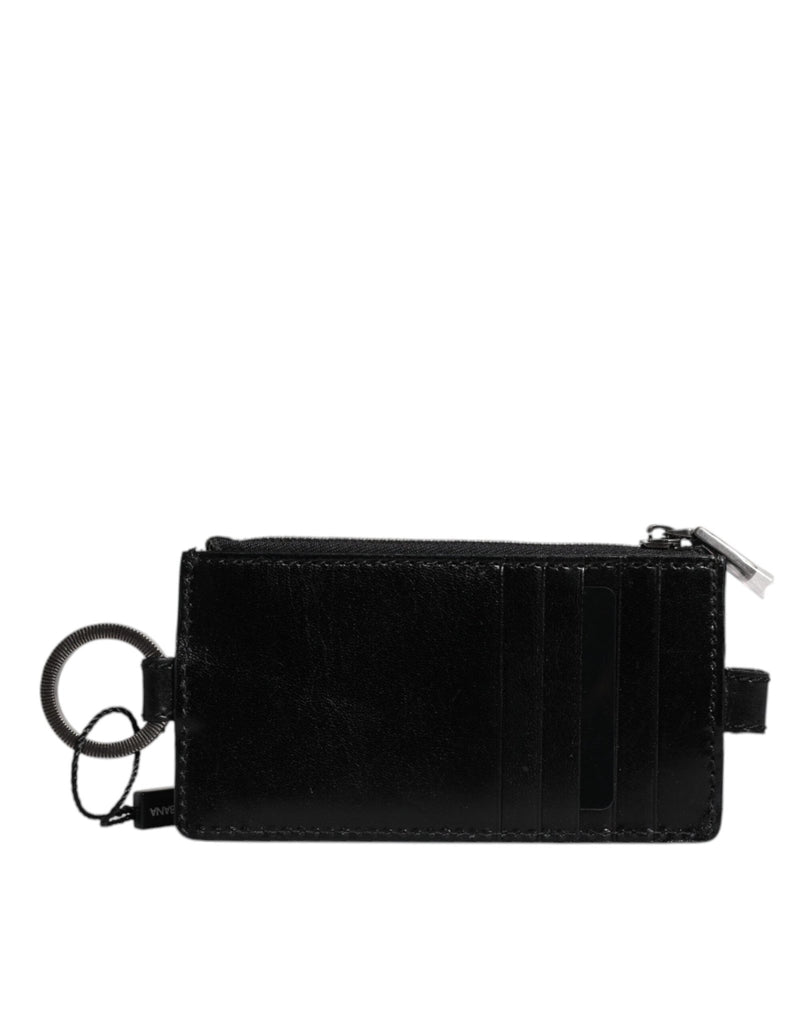 Dolce & Gabbana Black Horse Leather Lanyard Logo Card Holder Wallet - Beyzy Store - Dolce & Gabbana