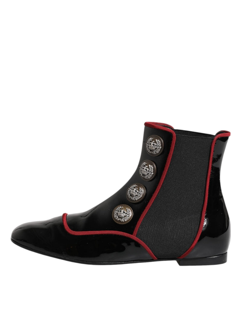 Dolce & Gabbana Black Jackie Buttoned Chelsea Boots Shoes - Beyzy Store - Dolce & Gabbana