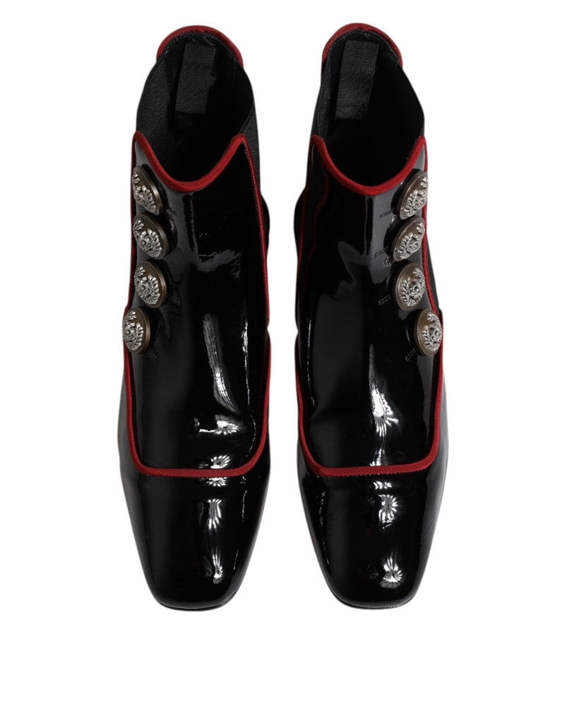 Dolce & Gabbana Black Jackie Buttoned Chelsea Boots Shoes - Beyzy Store - Dolce & Gabbana