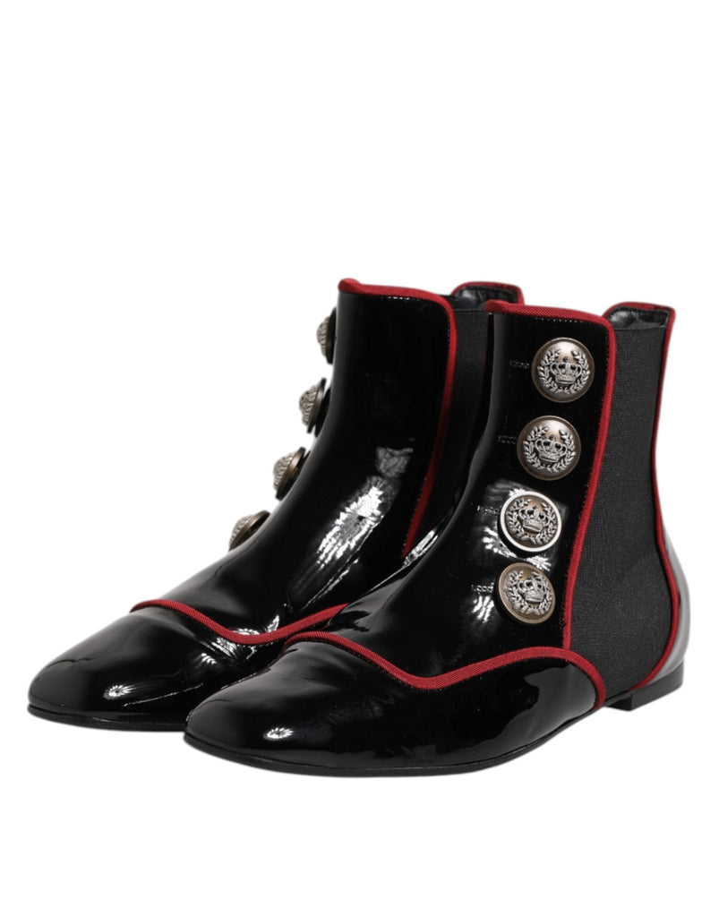 Dolce & Gabbana Black Jackie Buttoned Chelsea Boots Shoes - Beyzy Store - Dolce & Gabbana