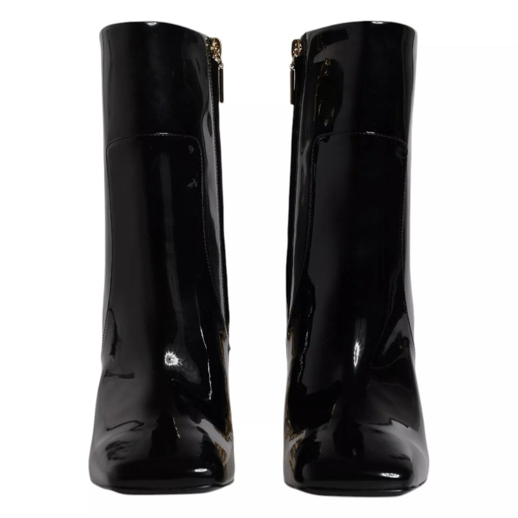 Dolce & Gabbana Black Jackie Leather Mid Calf Boots Shoes - Beyzy Store - Dolce & Gabbana