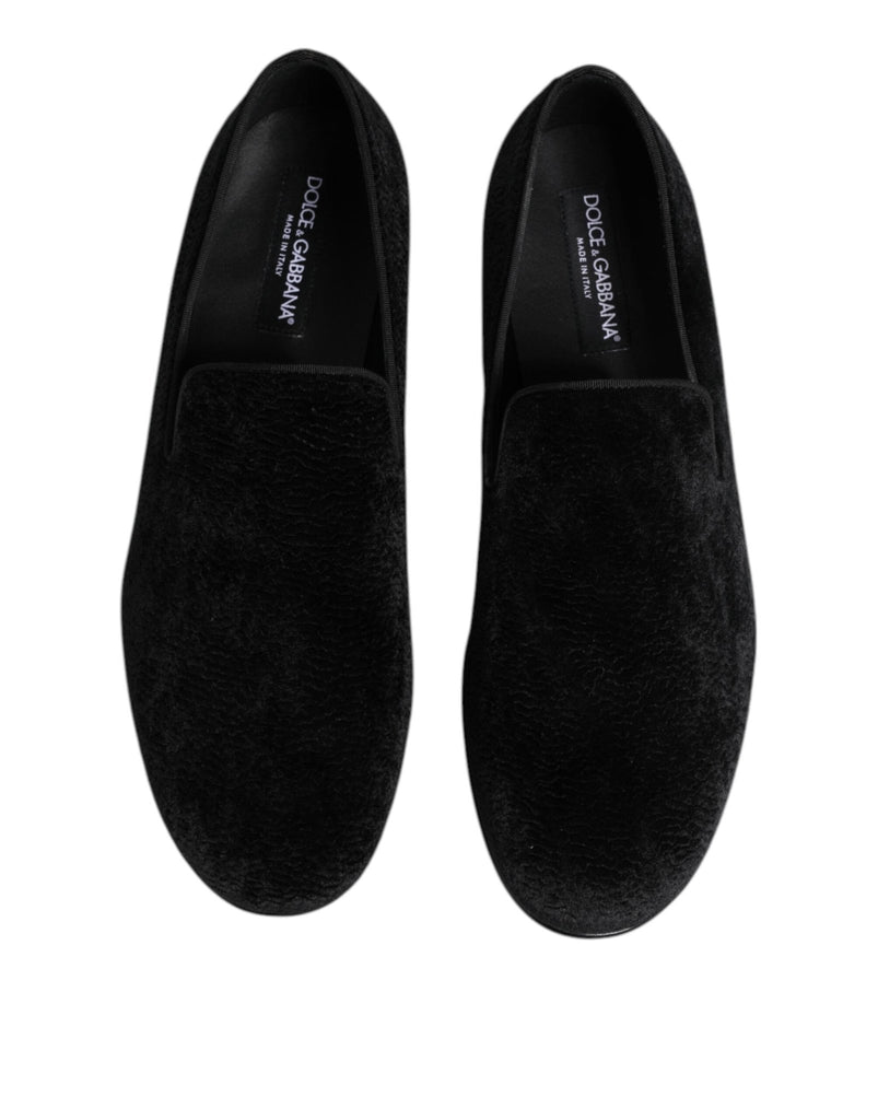 Dolce & Gabbana Black Jacquard Loafers Formal Men Dress Shoes - Beyzy Store - Dolce & Gabbana
