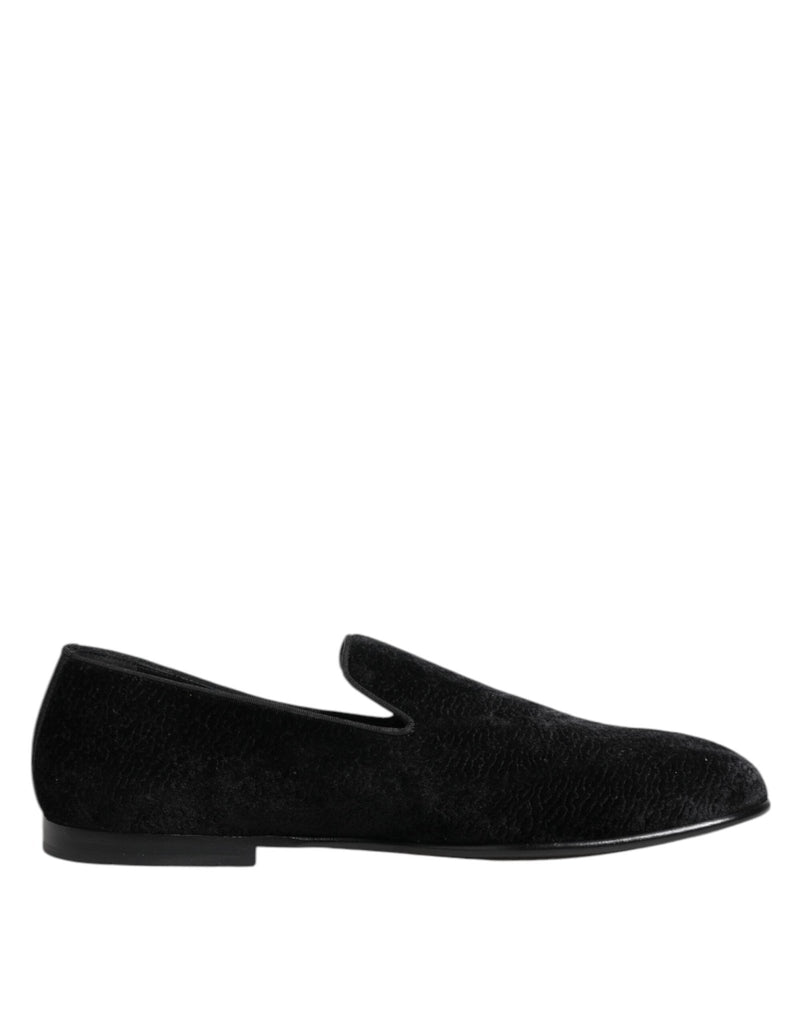 Dolce & Gabbana Black Jacquard Loafers Formal Men Dress Shoes - Beyzy Store - Dolce & Gabbana