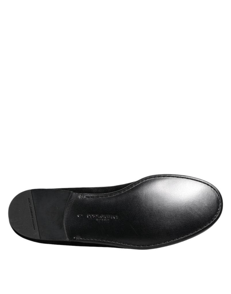 Dolce & Gabbana Black Jacquard Loafers Formal Men Dress Shoes - Beyzy Store - Dolce & Gabbana