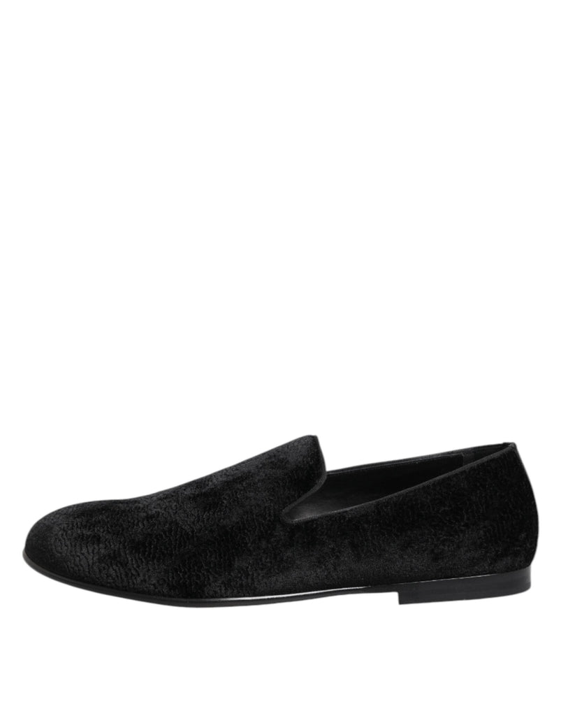 Dolce & Gabbana Black Jacquard Loafers Formal Men Dress Shoes - Beyzy Store - Dolce & Gabbana