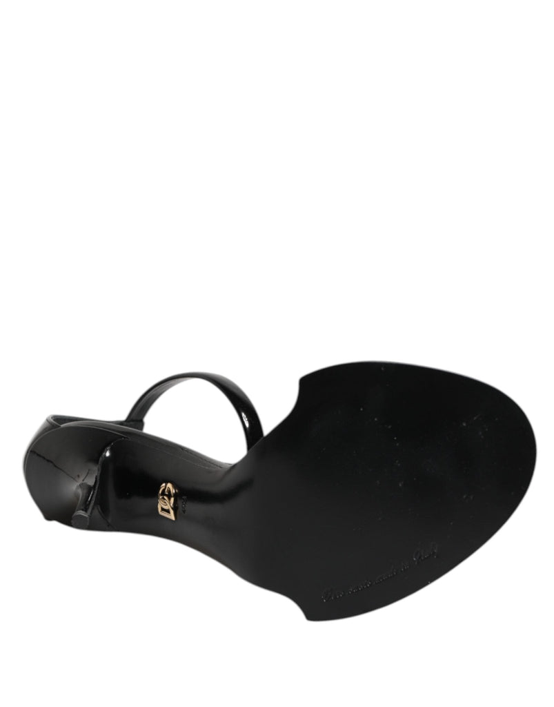 Dolce & Gabbana Black KEIRA Pearl Embellished Sandals Shoes - Beyzy Store - Dolce & Gabbana