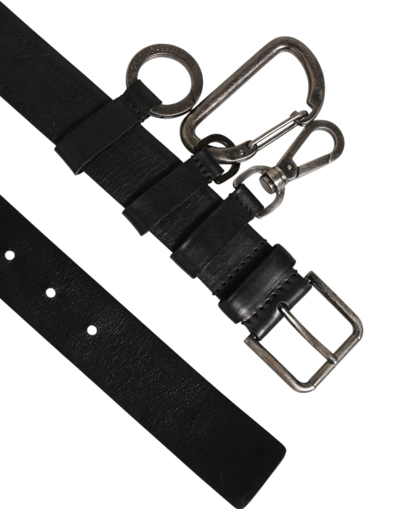 Dolce & Gabbana Black Key Ring Clip Attachments Buckle Belt - Beyzy Store - Dolce & Gabbana