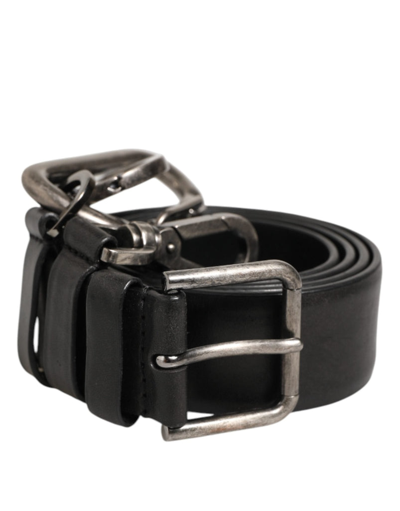 Dolce & Gabbana Black Key Ring Clip Attachments Buckle Belt - Beyzy Store - Dolce & Gabbana