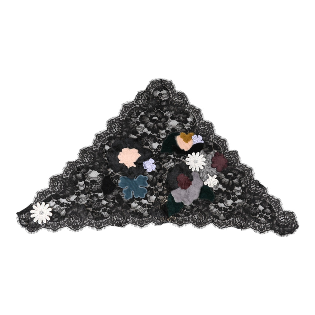 Dolce & Gabbana Black Lace Floral Applique Cotton Veil Hat - Beyzy Store - Dolce & Gabbana