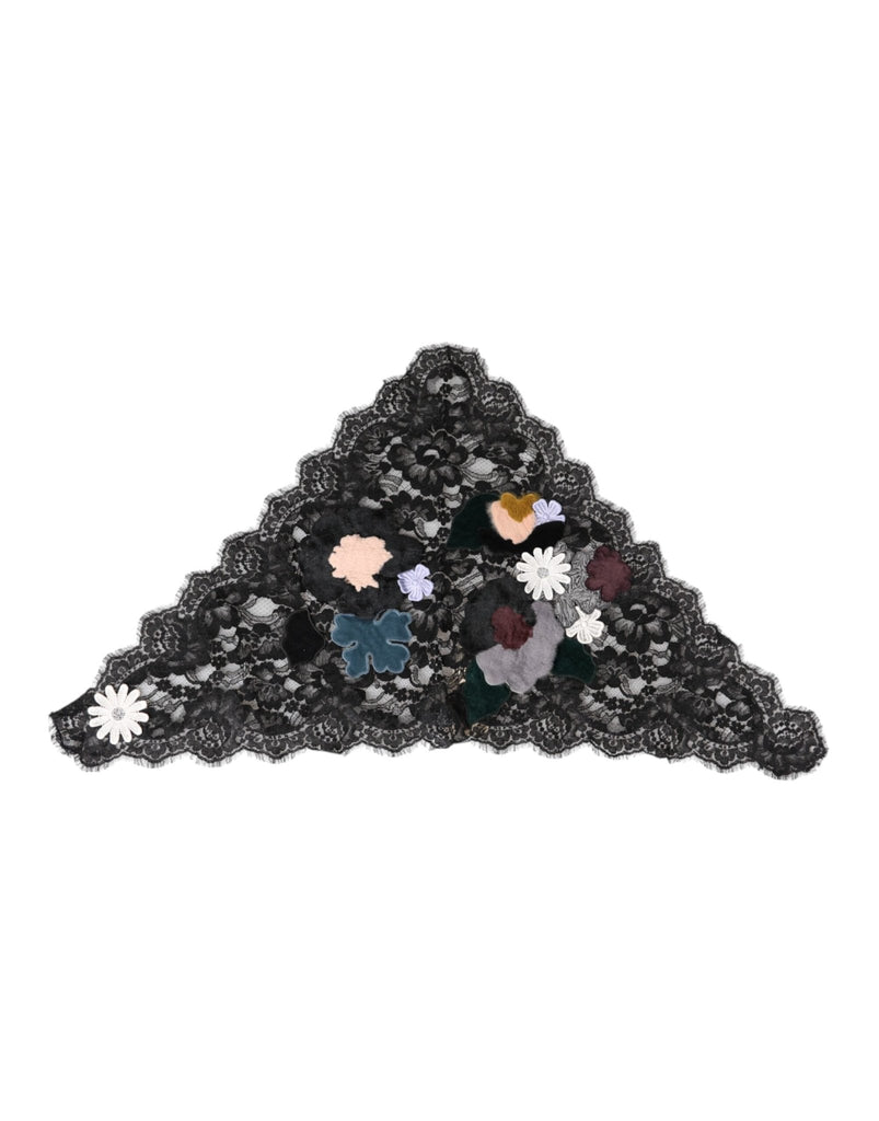 Dolce & Gabbana Black Lace Floral Applique Cotton Veil Hat - Beyzy Store - Dolce & Gabbana