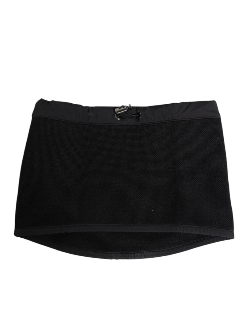 Dolce & Gabbana Black Lace Stole Knitted DG Logo Men One Size Scarf - Beyzy Store - Dolce & Gabbana