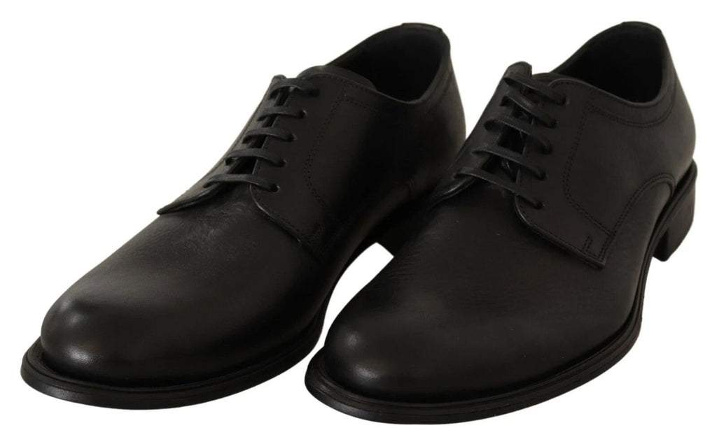 Dolce & Gabbana Black Lace Up Leather Men Formal Derby Shoes - Beyzy Store - Dolce & Gabbana