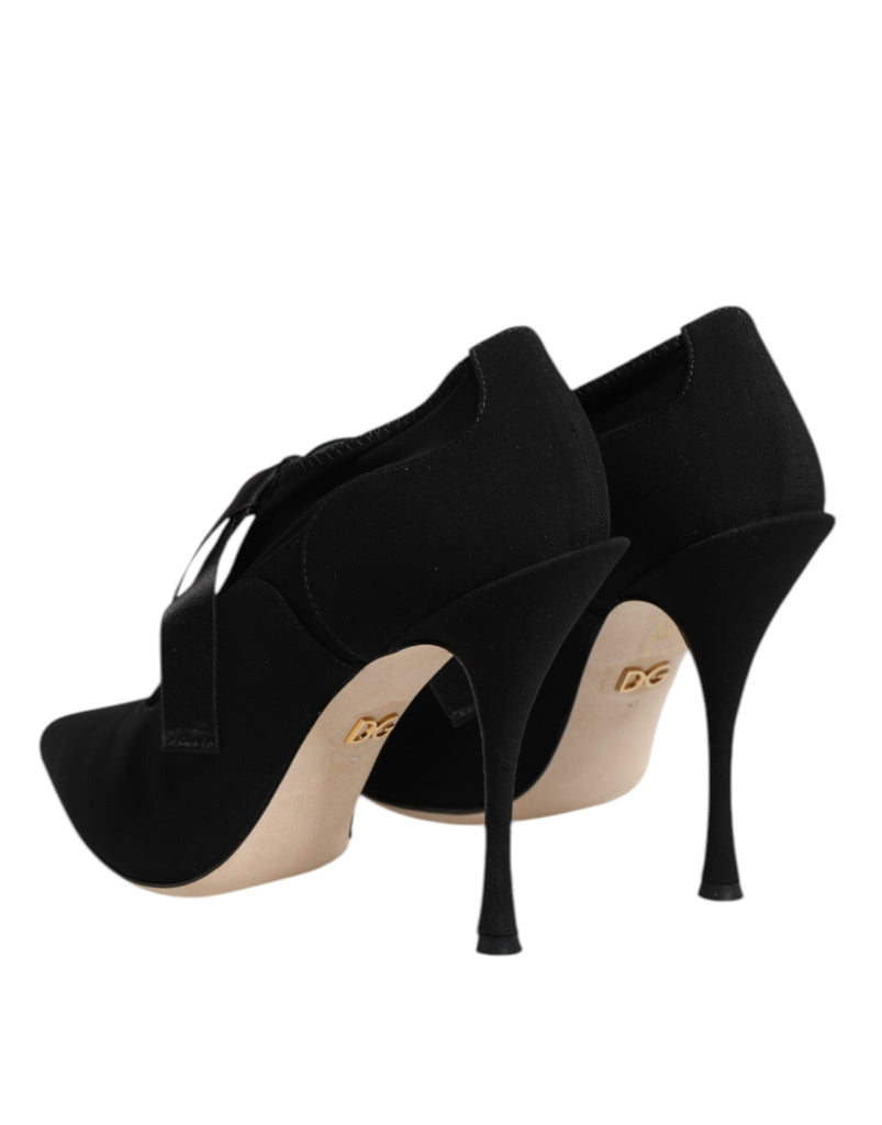 Dolce & Gabbana Black Lace Up Stiletto Heels Pumps Shoes - Beyzy Store - Dolce & Gabbana