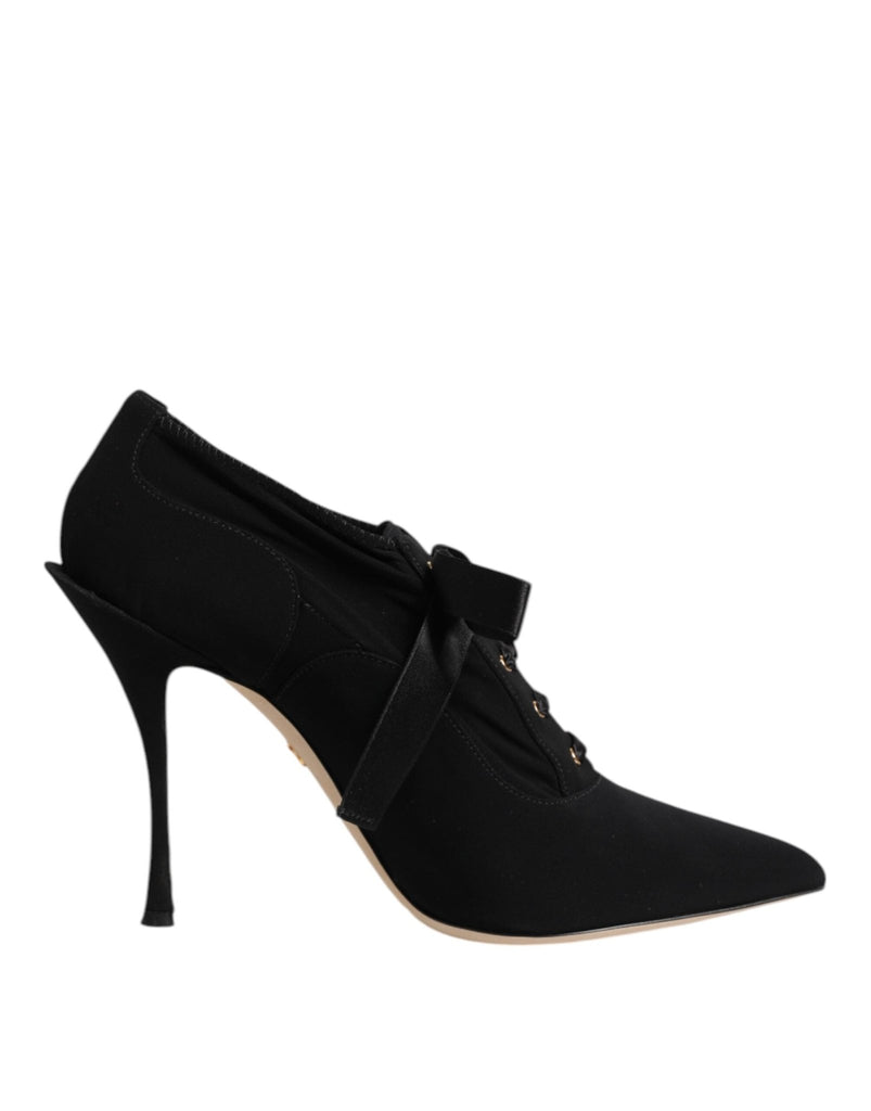 Dolce & Gabbana Black Lace Up Stiletto Heels Pumps Shoes - Beyzy Store - Dolce & Gabbana