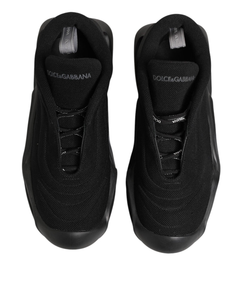 Dolce & Gabbana Black Lace Up Wave Low Top Men Sneaker Shoes - Beyzy Store - Dolce & Gabbana