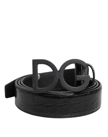 Dolce & Gabbana Black Leather Classic Metal DG Buckle Belt - Beyzy Store - Dolce & Gabbana
