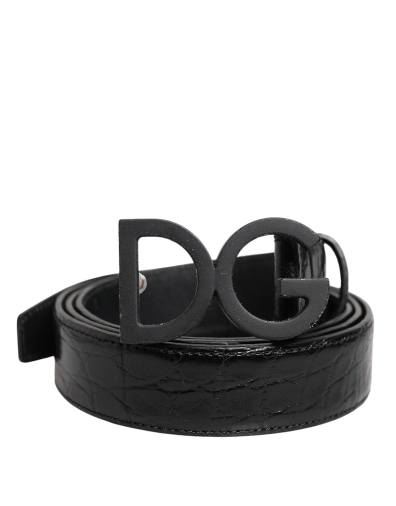 Dolce & Gabbana Black Leather Classic Metal DG Buckle Belt - Beyzy Store - Dolce & Gabbana