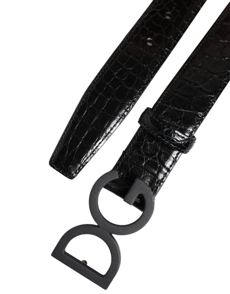 Dolce & Gabbana Black Leather Classic Metal DG Buckle Belt - Beyzy Store - Dolce & Gabbana