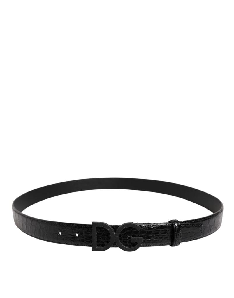 Dolce & Gabbana Black Leather Classic Metal DG Buckle Belt - Beyzy Store - Dolce & Gabbana