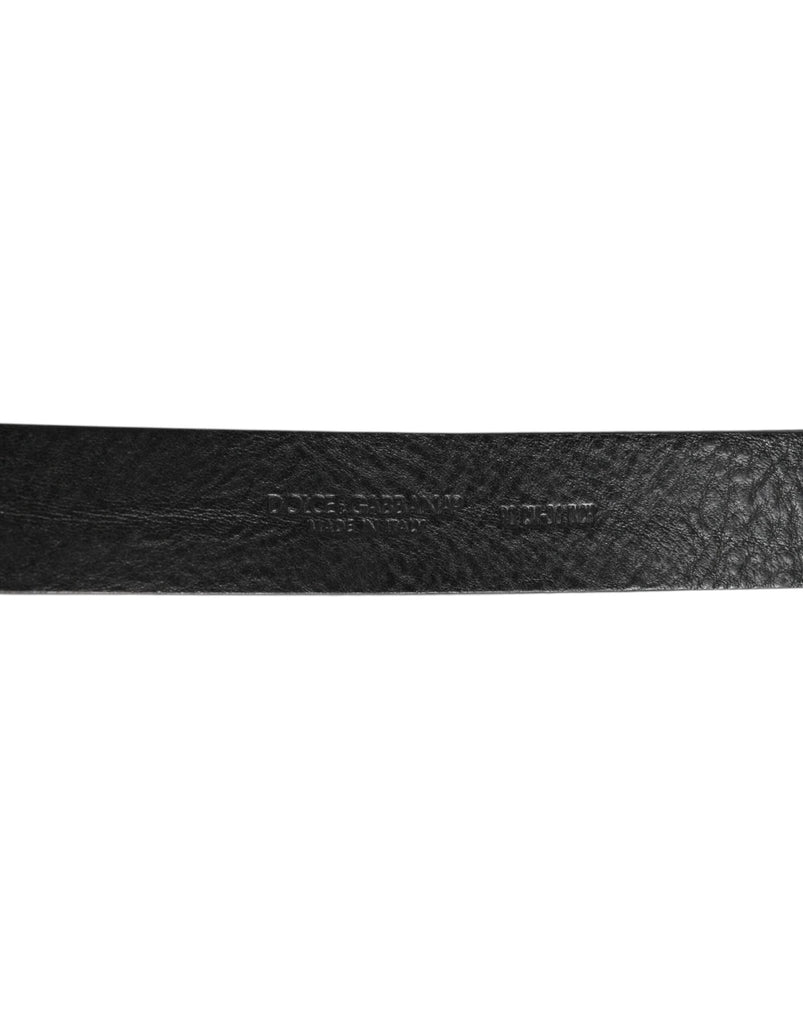 Dolce & Gabbana Black Leather Classic Metal Logo Buckle Belt - Beyzy Store - Dolce & Gabbana
