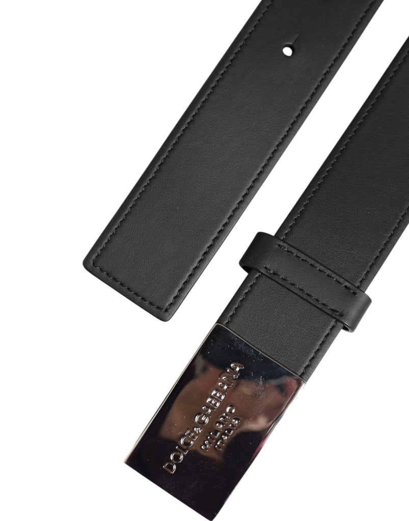 Dolce & Gabbana Black Leather Classic Metal Logo Buckle Belt - Beyzy Store - Dolce & Gabbana