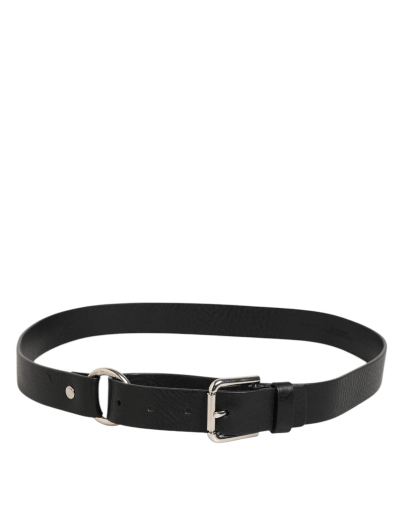 Dolce & Gabbana Black Leather Classic Metal Logo Buckle Belt - Beyzy Store - Dolce & Gabbana
