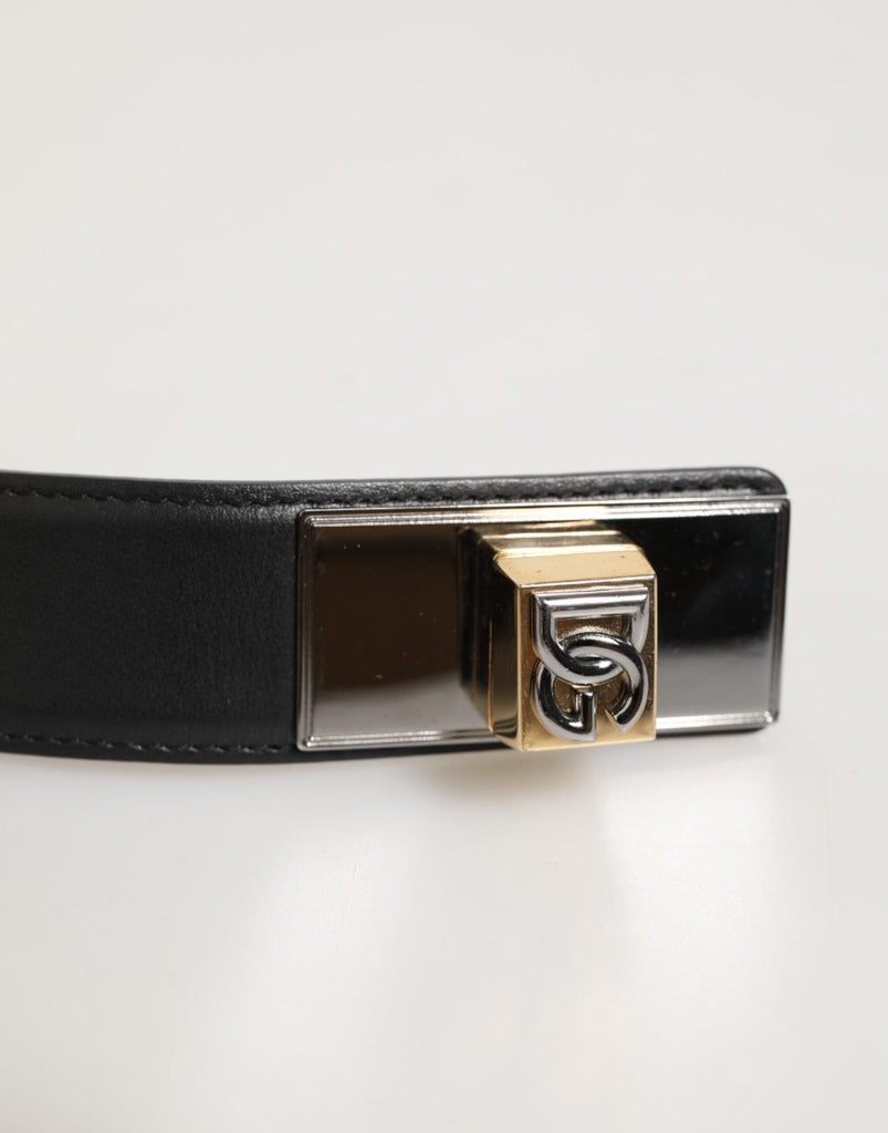Dolce & Gabbana Black Leather Classic Metal Logo Buckle Belt - Beyzy Store - Dolce & Gabbana