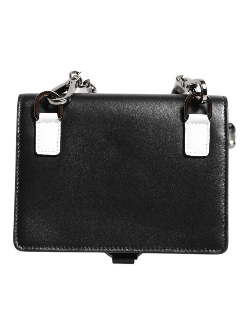 Dolce & Gabbana Black Leather Crystal Embellished Card Holder Wallet - Beyzy Store - Dolce & Gabbana