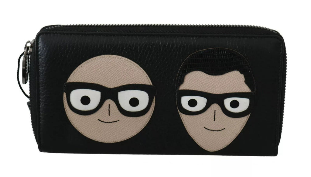 Dolce & Gabbana Black Leather DGFAMILY Zipper Continental Mens Wallet - Beyzy Store - Dolce & Gabbana