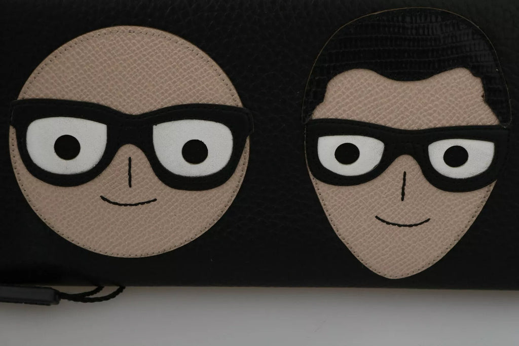 Dolce & Gabbana Black Leather DGFAMILY Zipper Continental Mens Wallet - Beyzy Store - Dolce & Gabbana