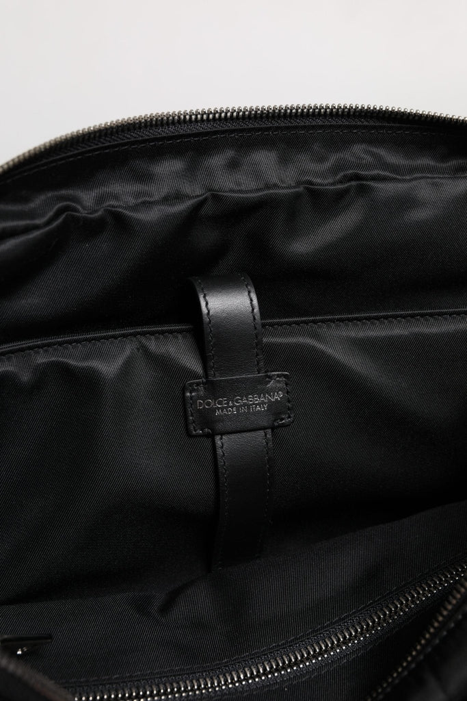 Dolce & Gabbana Black Leather Document Briefcase Top Handle Bag - Beyzy Store - Dolce & Gabbana