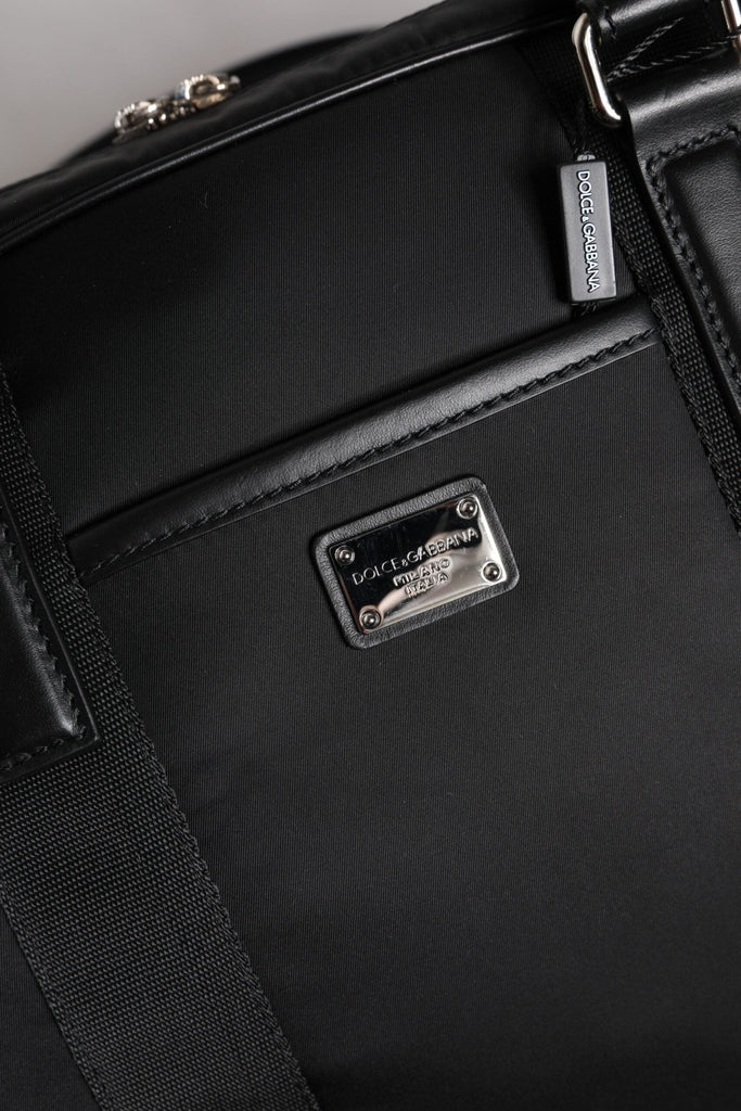 Dolce & Gabbana Black Leather Document Briefcase Top Handle Bag - Beyzy Store - Dolce & Gabbana