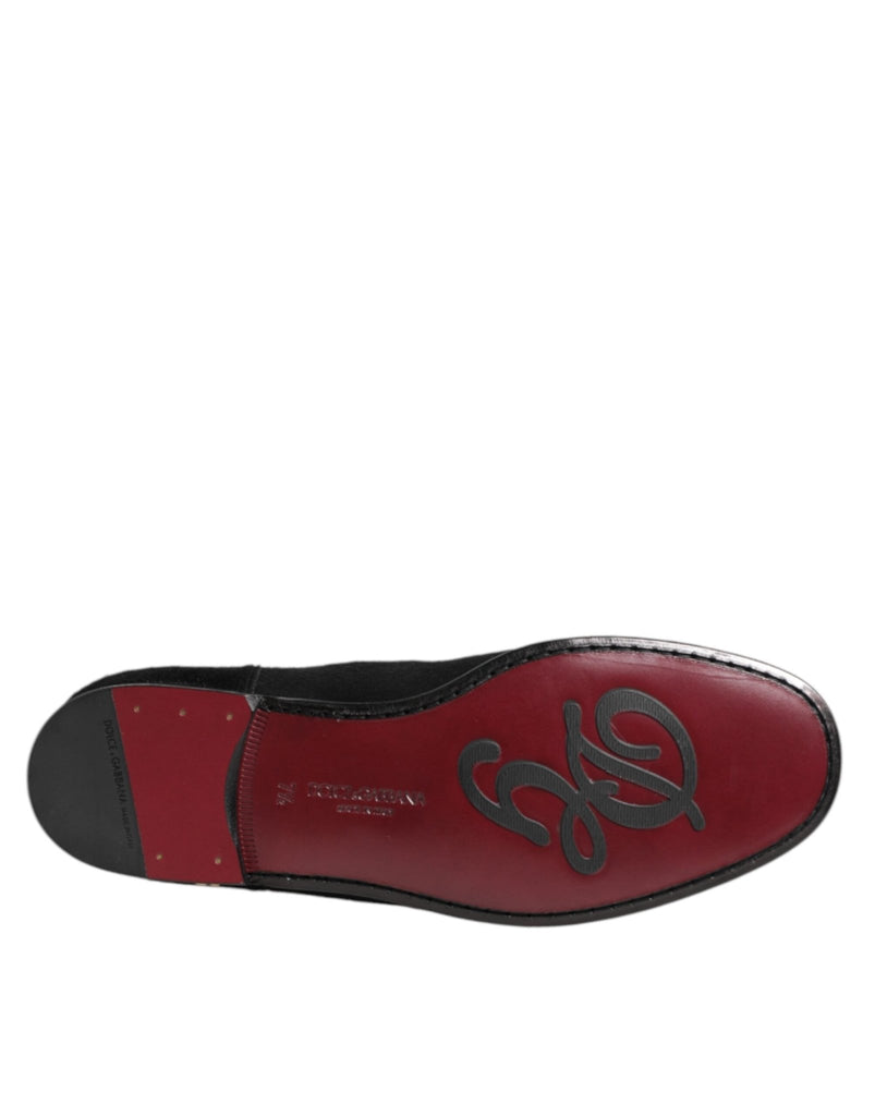 Dolce & Gabbana Black Leather Fur Men CHELSEA Boots Shoes - Beyzy Store - Dolce & Gabbana