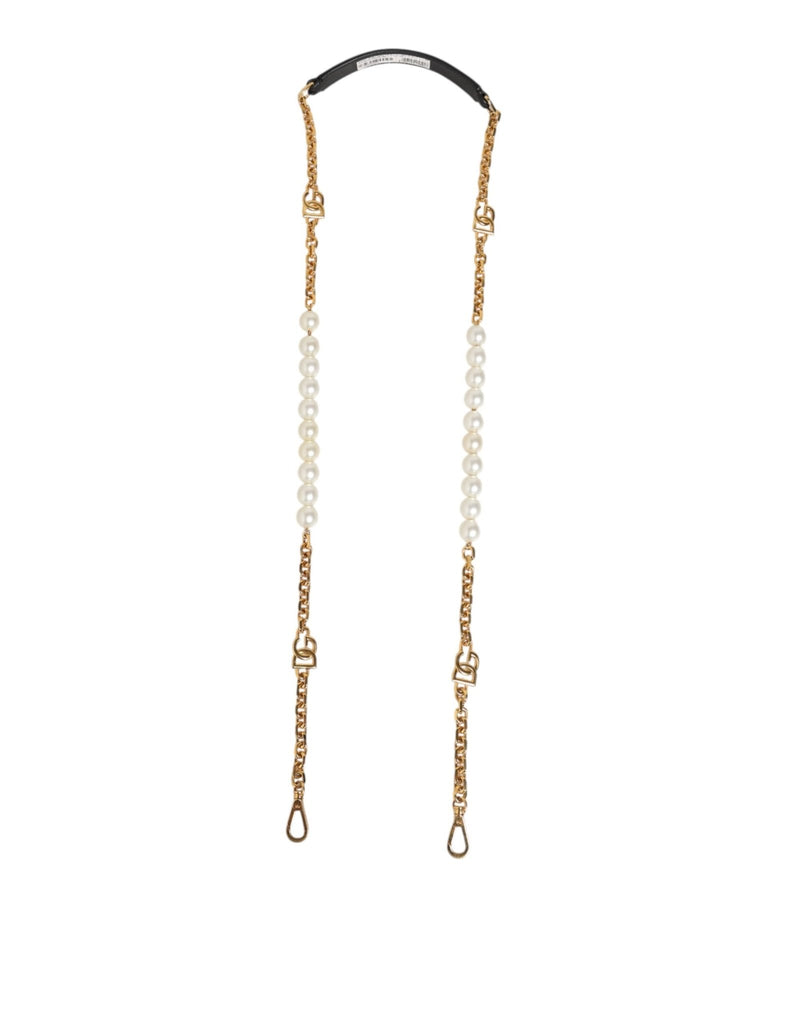 Dolce & Gabbana Black Leather Gold Chain Bag Accessory Shoulder Strap - Beyzy Store - Dolce & Gabbana