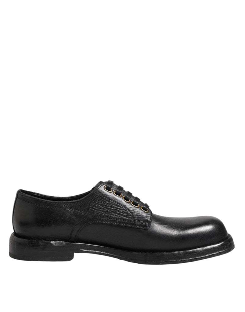Dolce & Gabbana Black Leather Lace Up Derby Formal Shoes - Beyzy Store - Dolce & Gabbana
